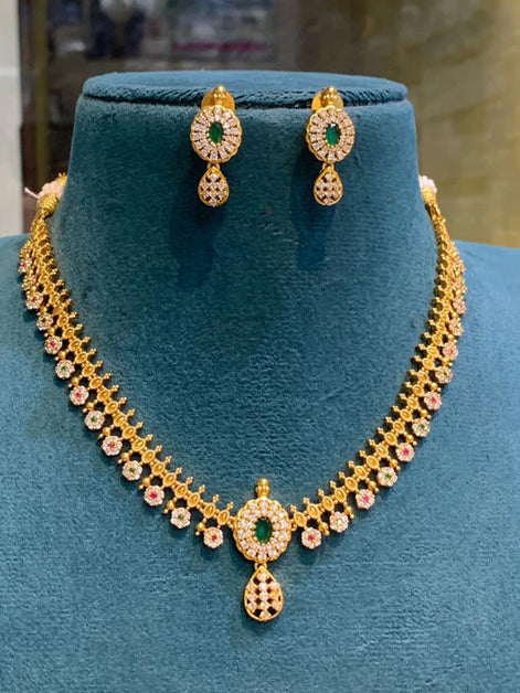 CZ necklace with stud