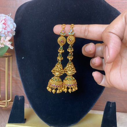 Vintage Emerald jumka with mattal