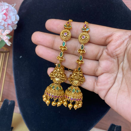 Vintage Emerald jumka with mattal