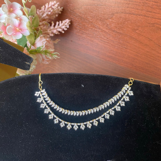 Diamond lookalike ear chain