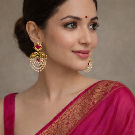 Pearl chandbali