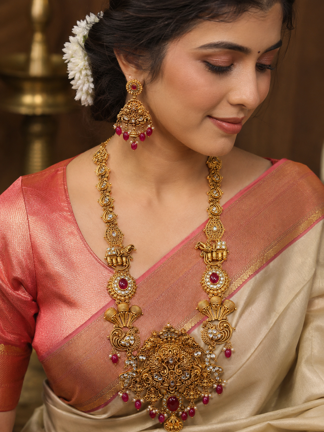 Bridal haram with chandbali