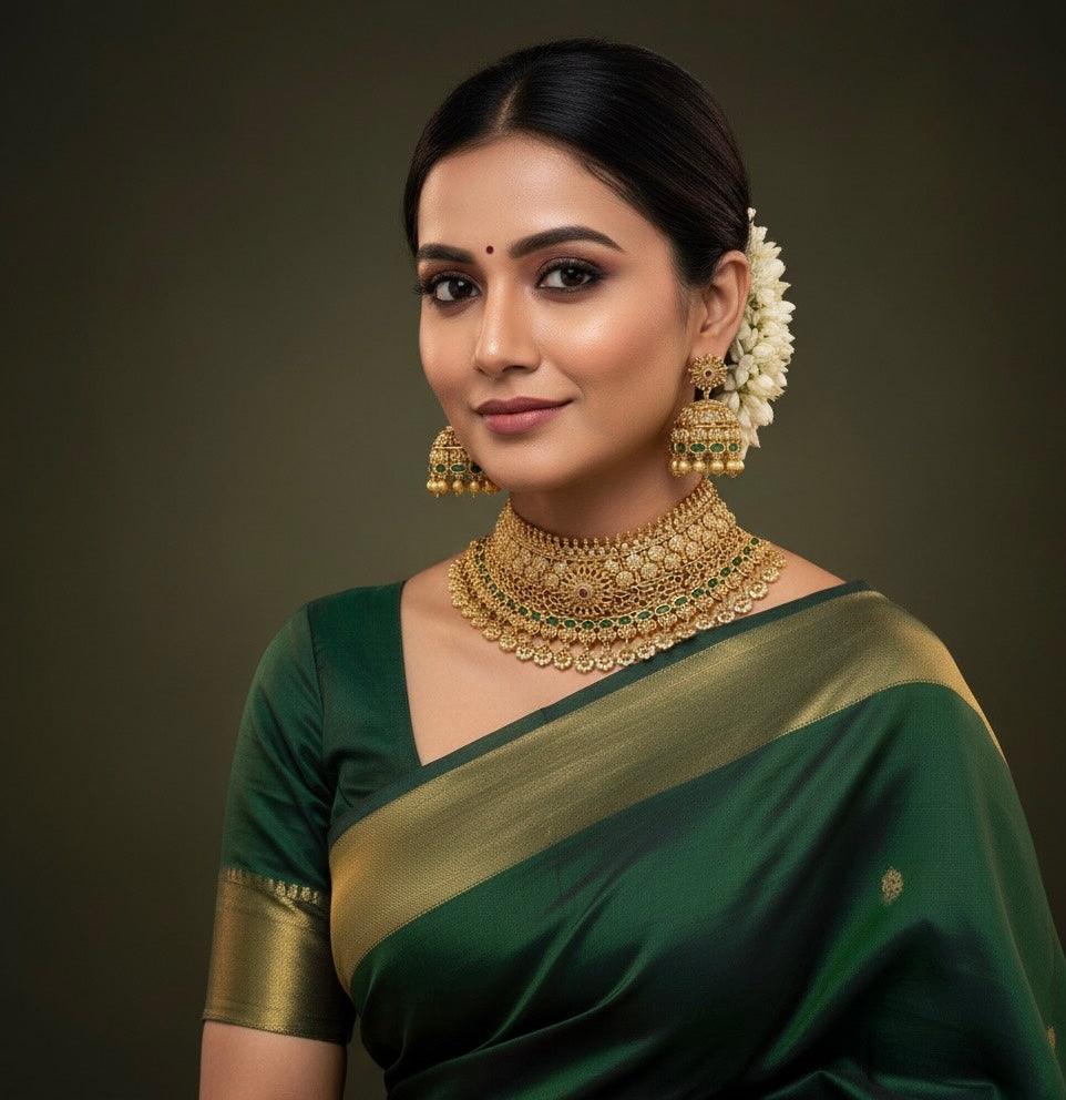 Emerald bridal choker
