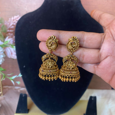Antique peacock Nakshi jumka