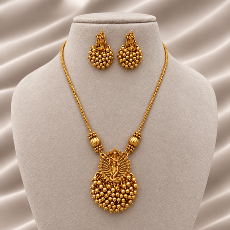 Krishna ghungroo necklace with stud