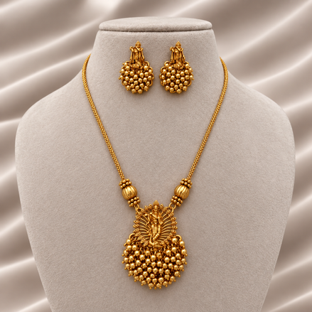 Krishna ghungroo necklace with stud