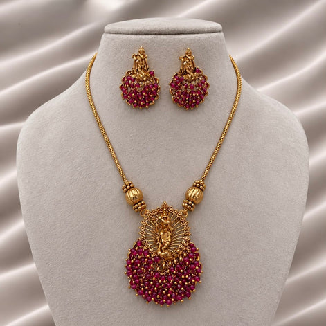 Krishna ghungroo necklace with stud