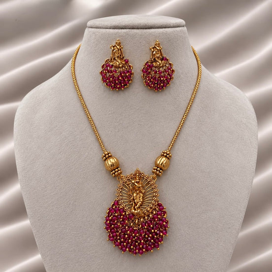 Krishna ghungroo necklace with stud