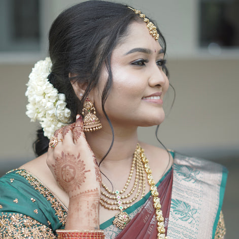 Antique Gold replica bridal jumka