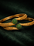Green stone bangles