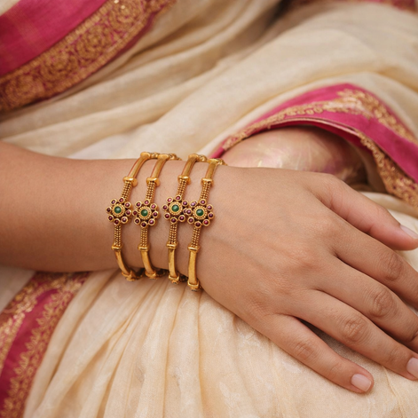 Matte Floral Bangle