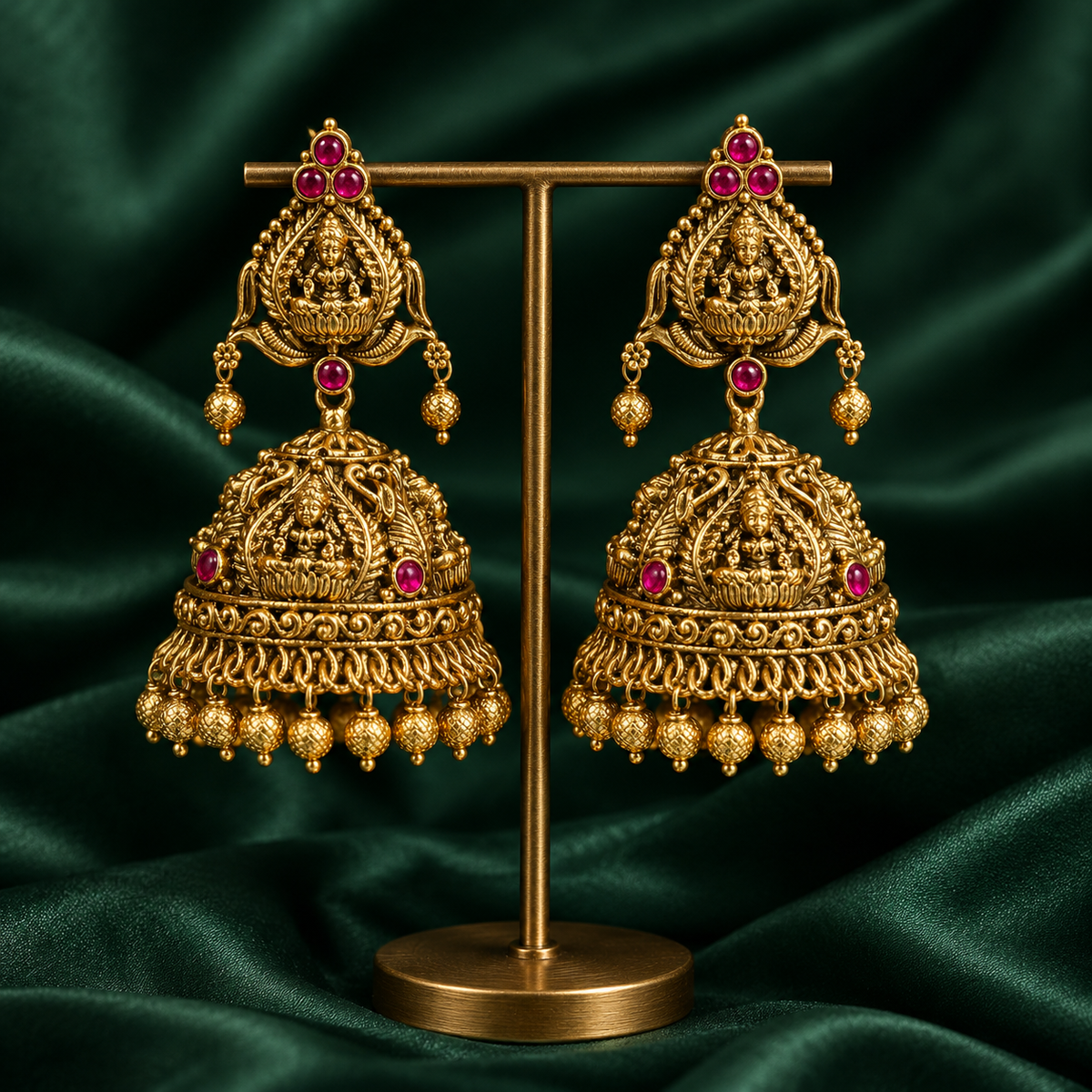 Antique Gold replica bridal jumka