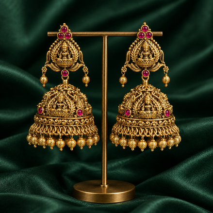 Antique Gold replica bridal jumka