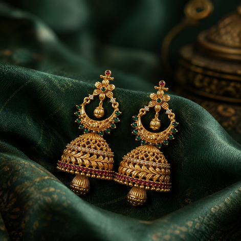 Floral chandbali jumka