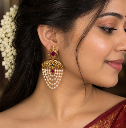 Pearl chandbali