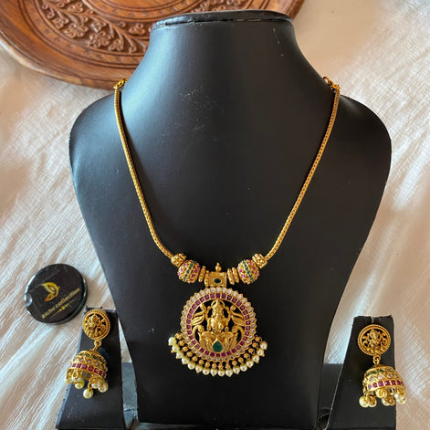 CZ Lakshmi necklace with jumka