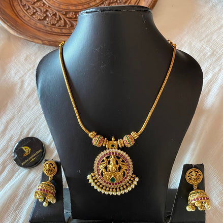 CZ Lakshmi necklace with jumka