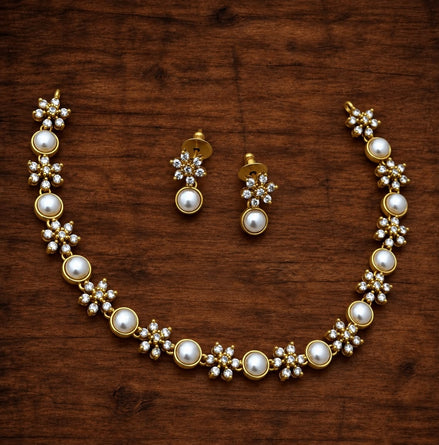 Premium Pearl Bloom Necklace Set