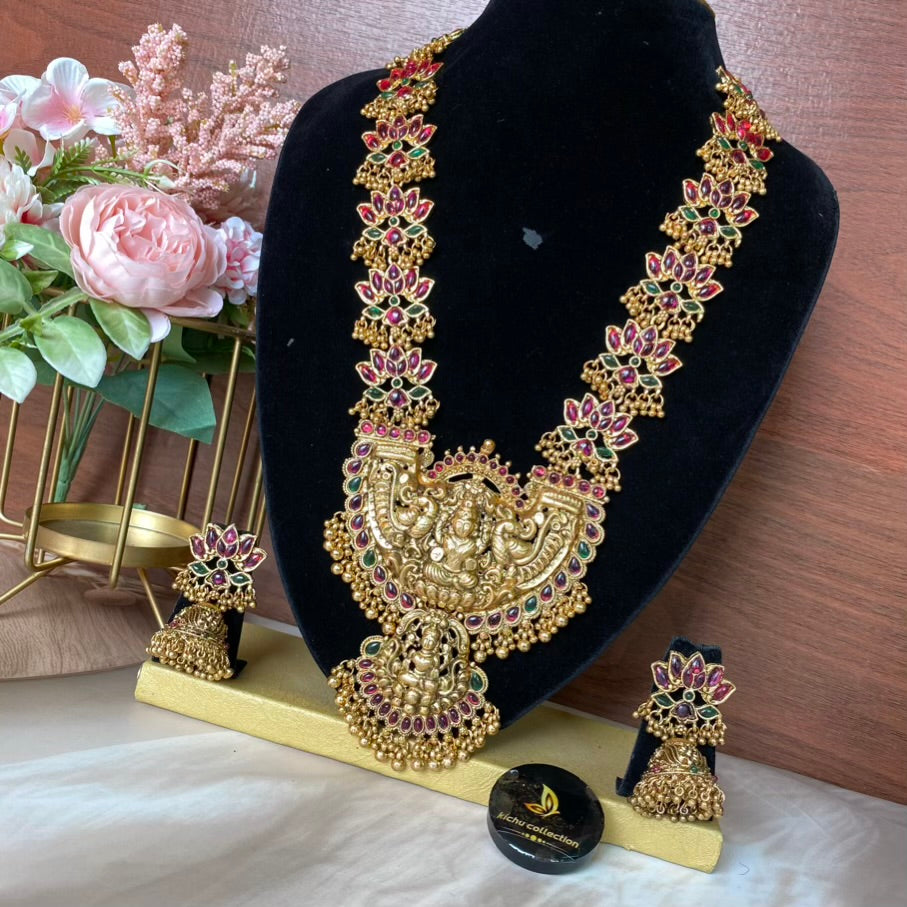 Lotus nakshi haram with jumka