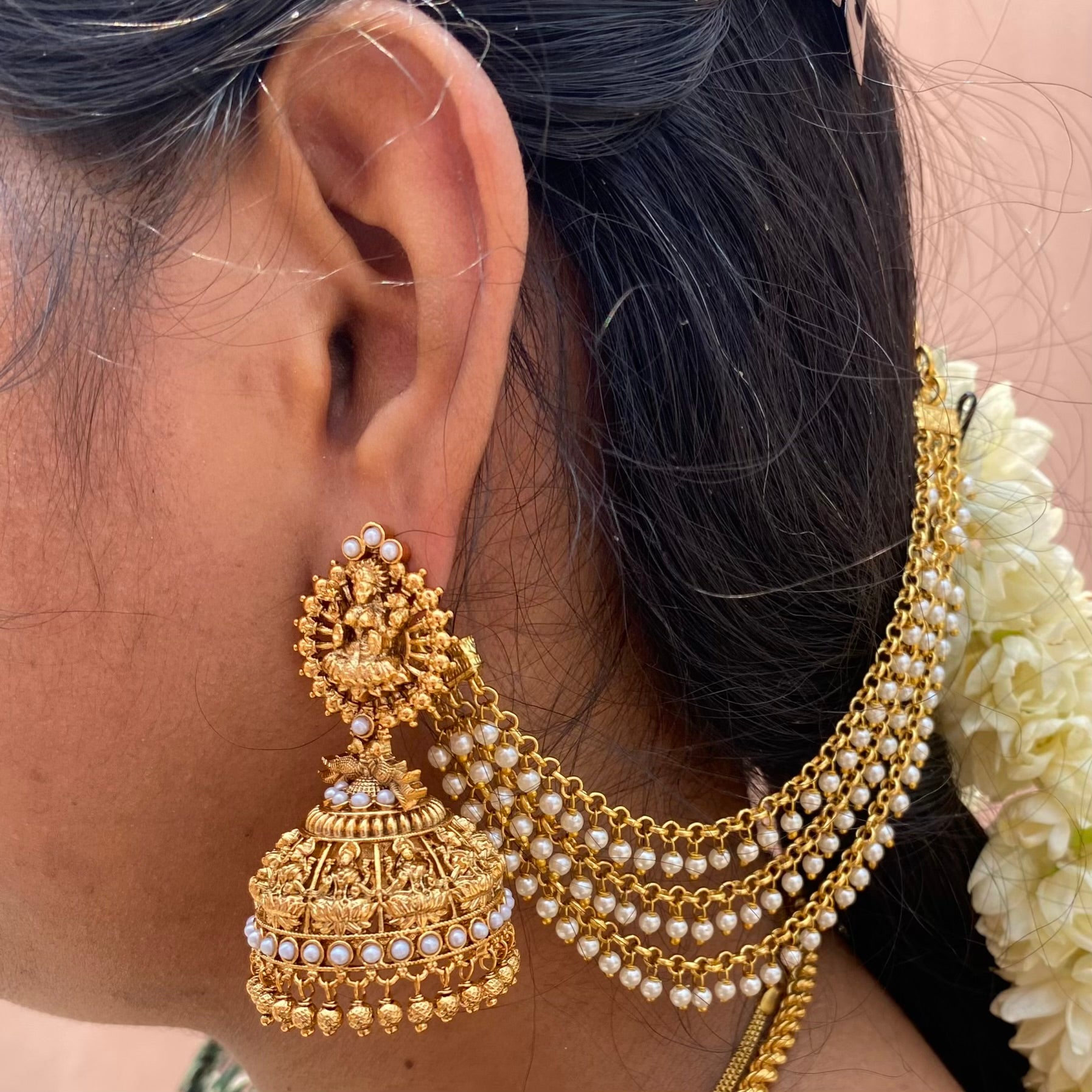 Jumpka Pearl jumka with mattal – Kichu collection