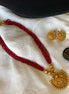 Red beads lakshmi necklace