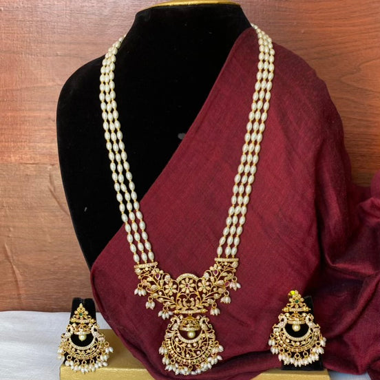 Rice pearl haram with chandbali