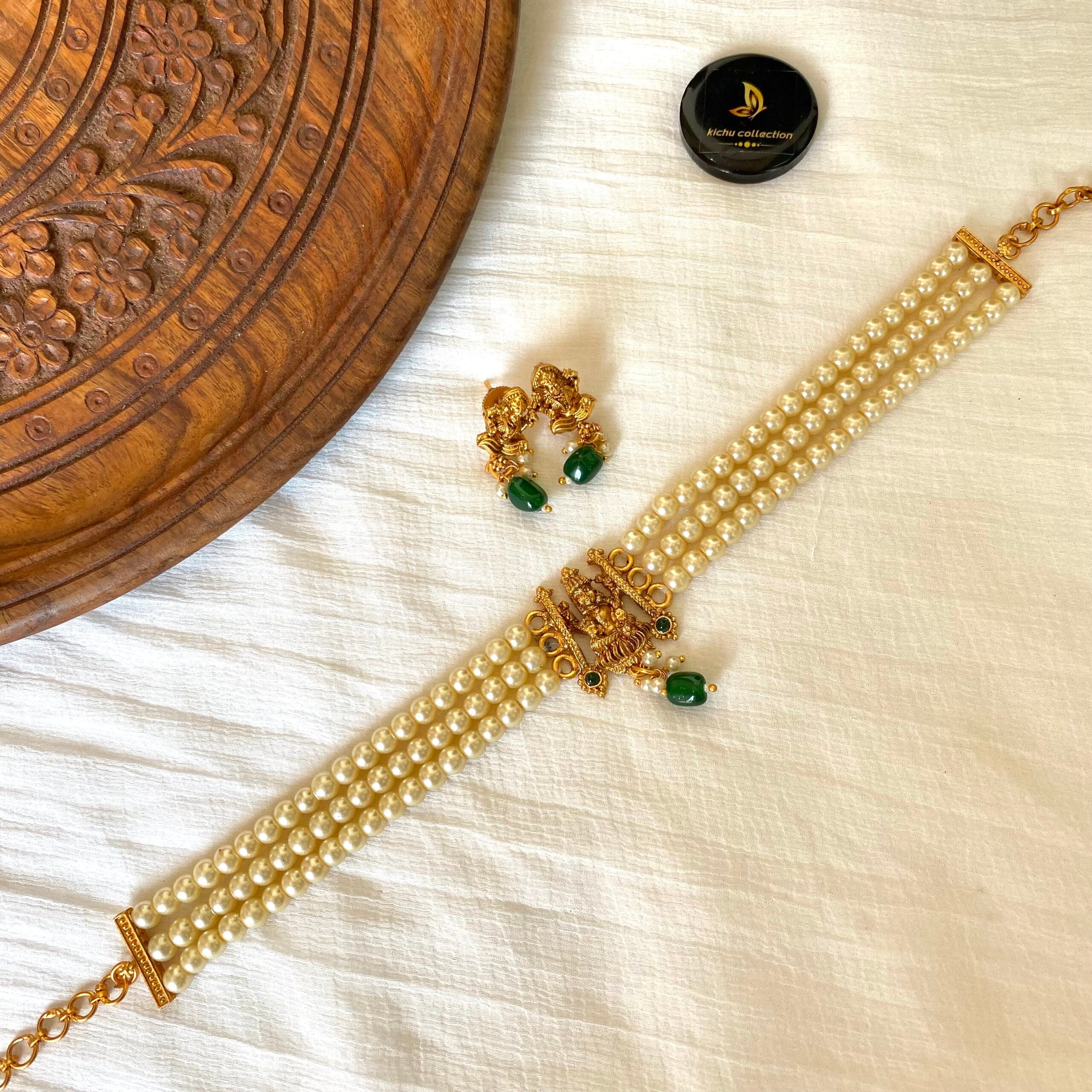 Lakshmi pearl choker with stud