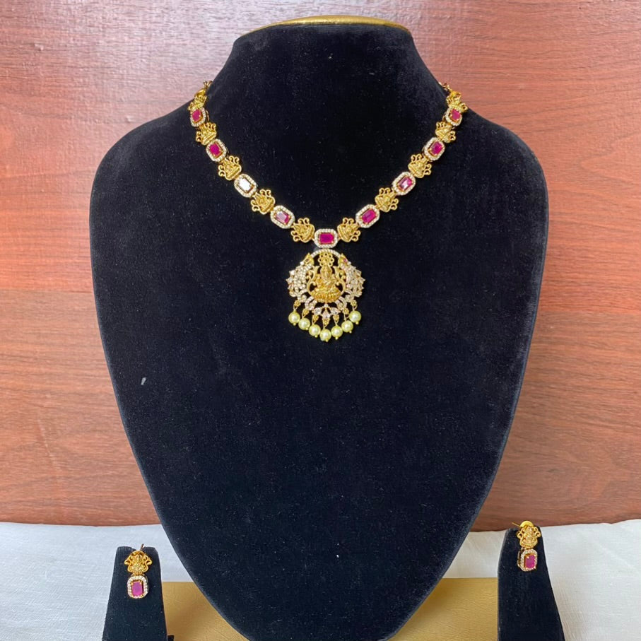 Ruby lakshmi necklace