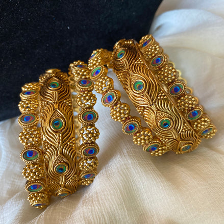 Peacock feather bangles