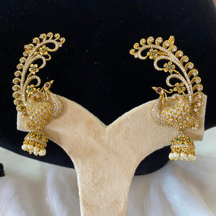 Peacock earcuff jumka