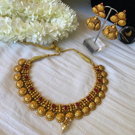 Kasu necklace with jumka