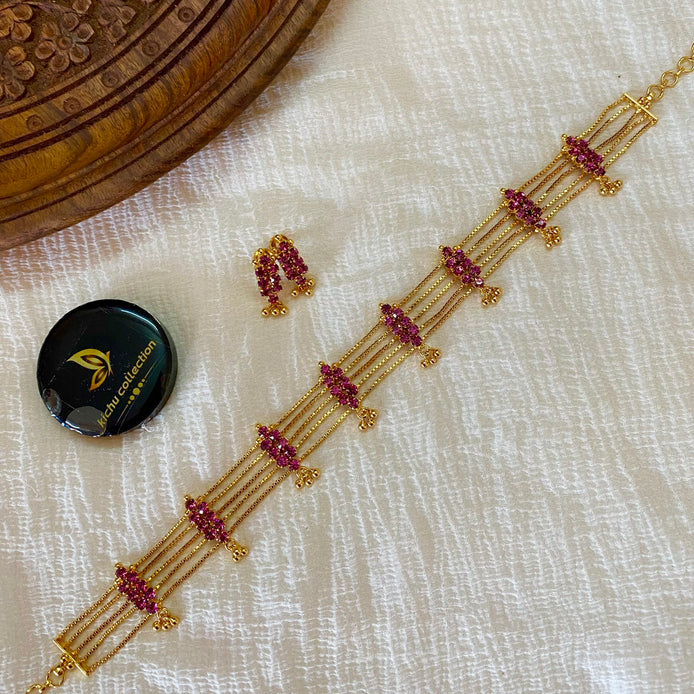 Ruby choker with stud