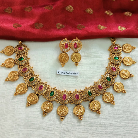 Floral Coin Necklace