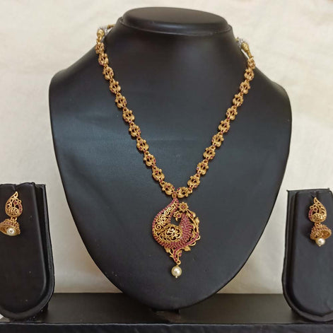 Ruby Peacock Necklace