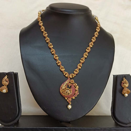 Ruby Peacock Necklace