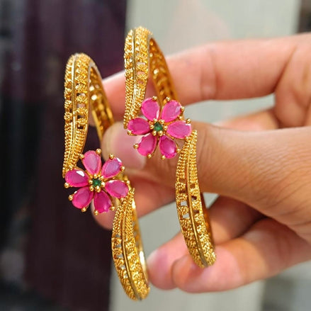 Floral ruby bangle