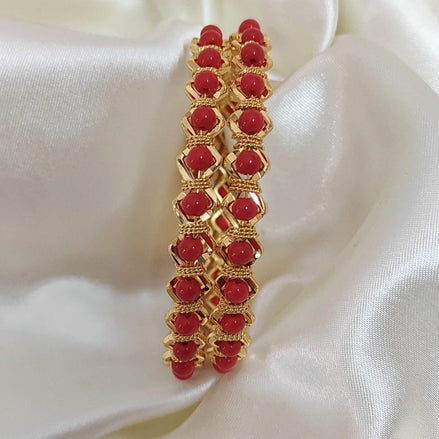 CORAL BEADS BANGLE