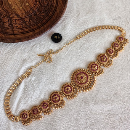 Ruby Chakra bridal hip chain