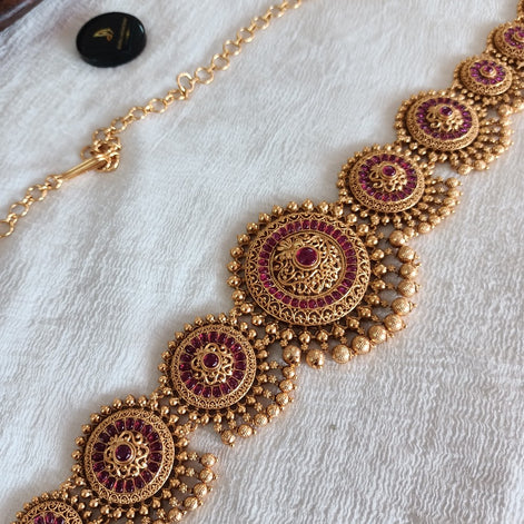 Ruby Chakra bridal hip chain