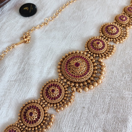 Ruby Chakra bridal hip chain
