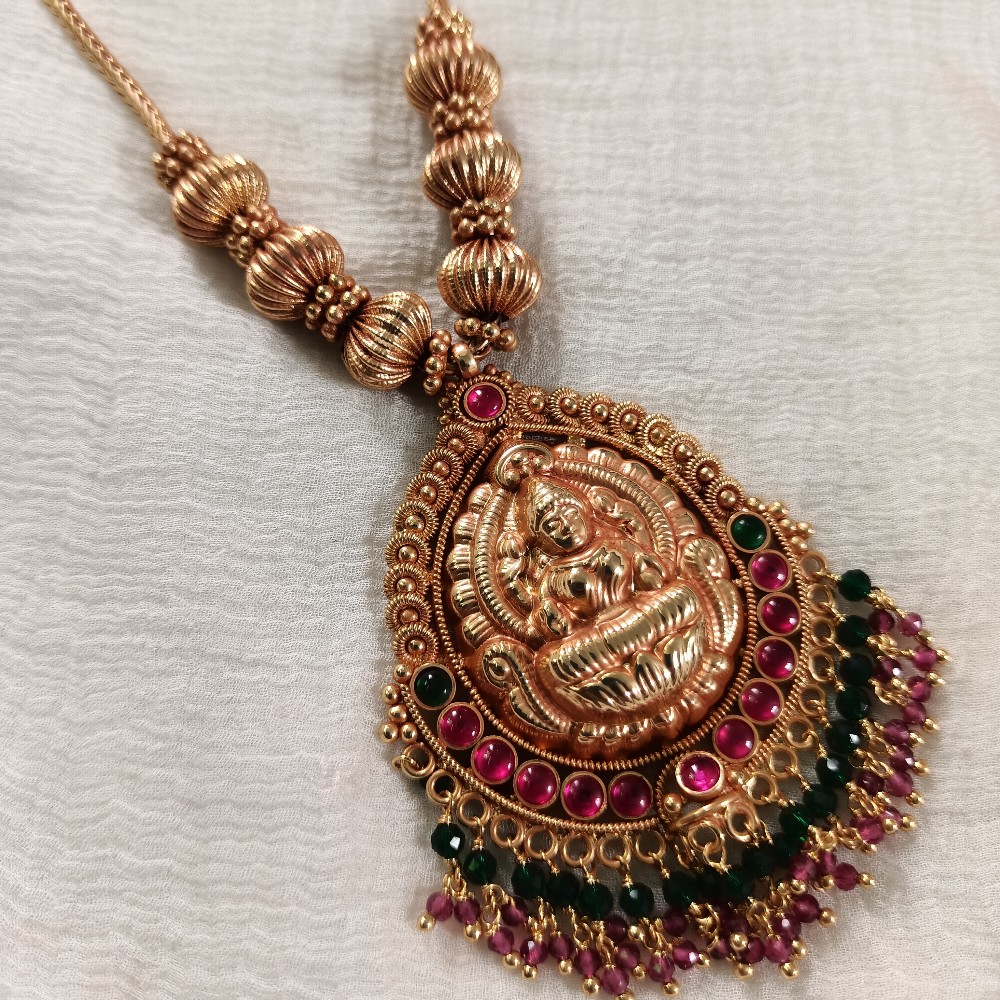 Geru Lakshmi necklace with jumka – Kichu Collection